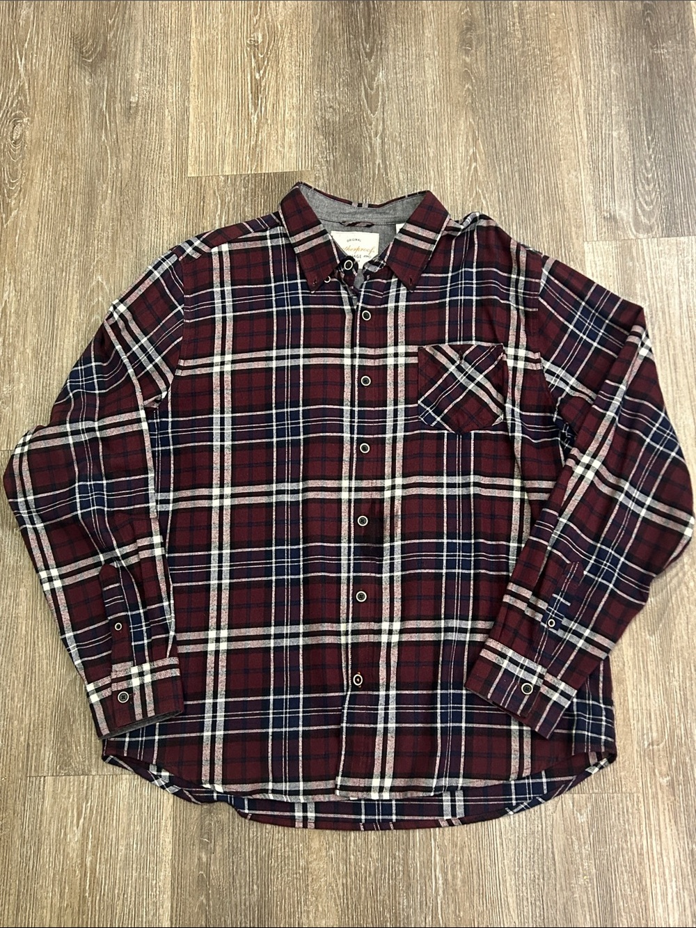 Weatherproof Men's Burgundy Plaid Button-Down Shirt